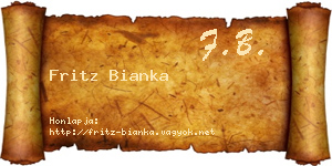Fritz Bianka névjegykártya